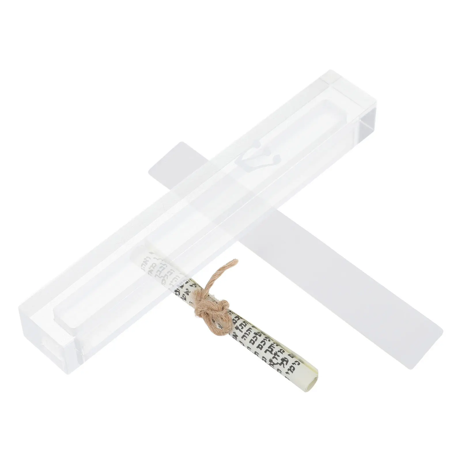 Acrylic Mezuzah Case Clear Scroll Holder Jewish Home Blessing Judaica Doorway Decor