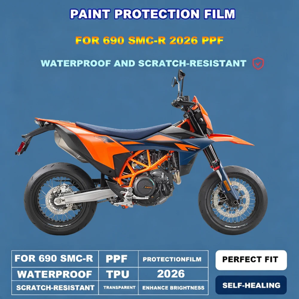 For KTM 690 SMC-R 2026 PPF Motorcycle Body Scratch Resistant Clear Protective Film Self Healing Waterproof Invisible Film