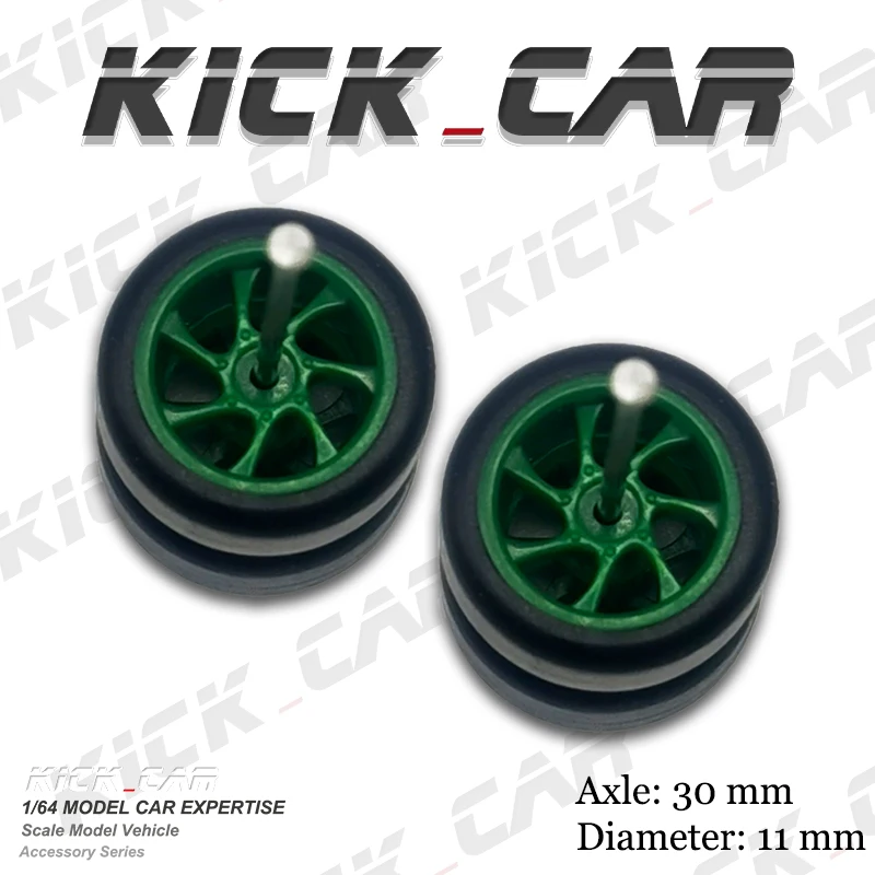 Kickcar  1/64  Wheels  Rubber Tires Spoke BasicDetail-up Modified Kit for 1:64 Hotwheels Model Car Toy Wheel Kit