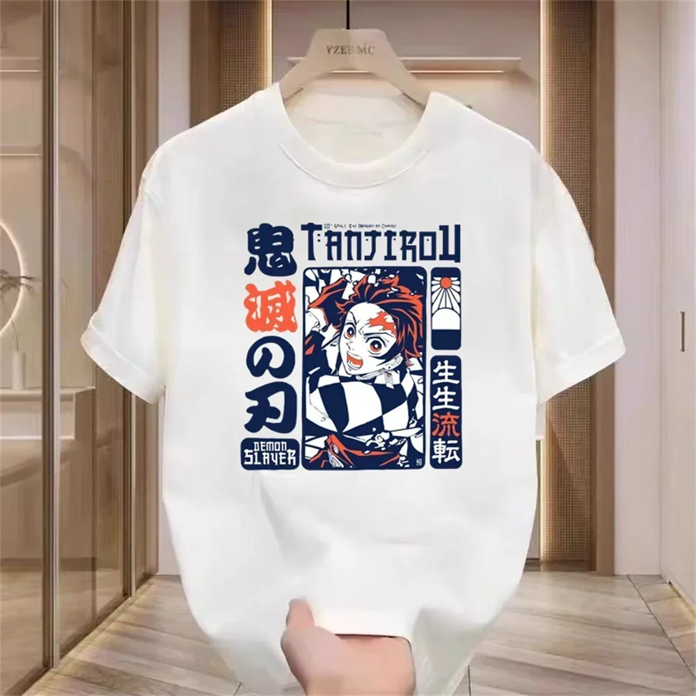 

Новая хлопковая футболка японского аниме, мужская повседневная футболка Kawaii с героями мультфильмов «Убийца демонов», крутая футболка с рисунком Ghost Blade, женская футболка унисекс