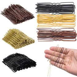 50Pcs 50/60/70mm Metal Waved U Shaped Hair Pins Hairclip Women Girls Wedding Hairstyle Styling Tools Accessories Wholesale