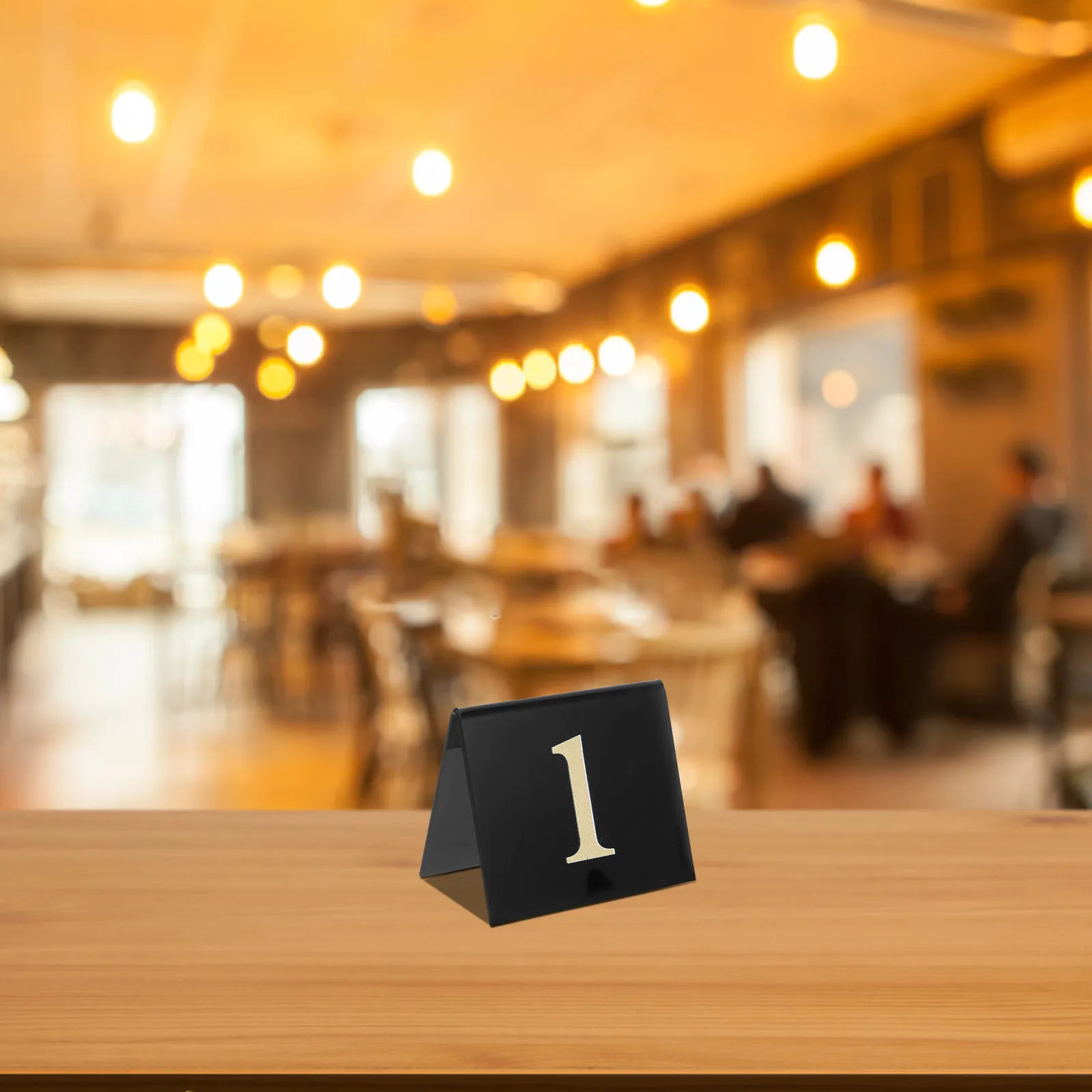 15Pcs Compact Table Numbers Acrylic V-Shaped Double-Sided High-Visibility Black Bold Numbers for Restaurant Cafe Detective Party view 3