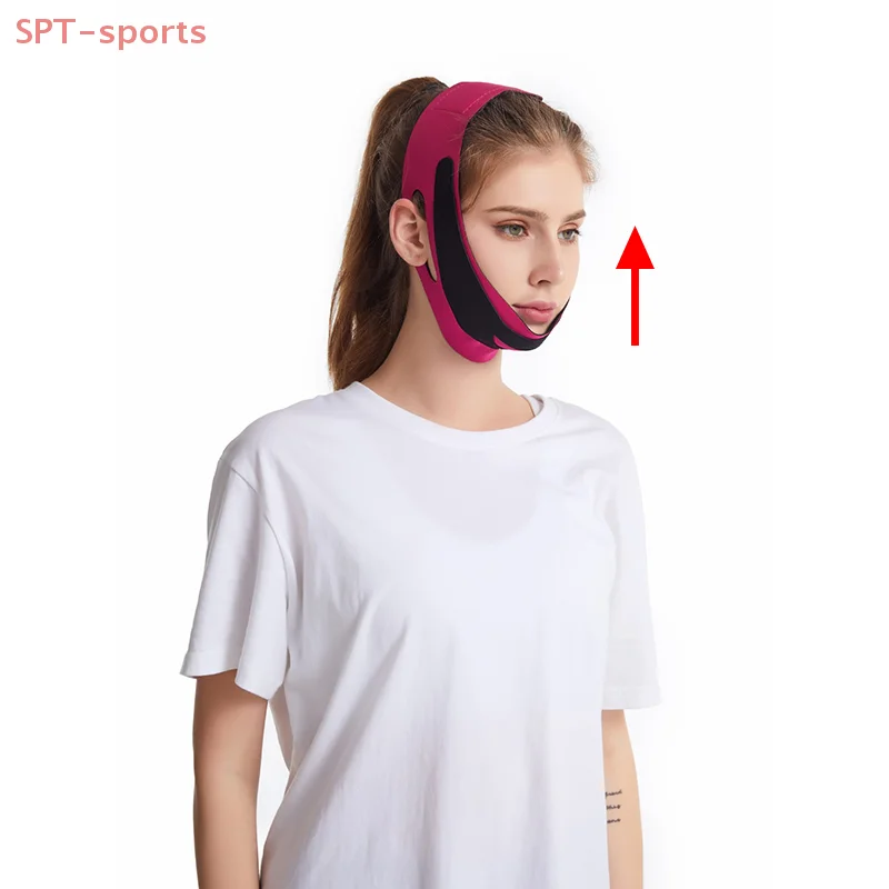 

Эластичный формирователь лица для похудения V-образный пояс для подтяжки подбородка и щек, массажная лента для лица, красота