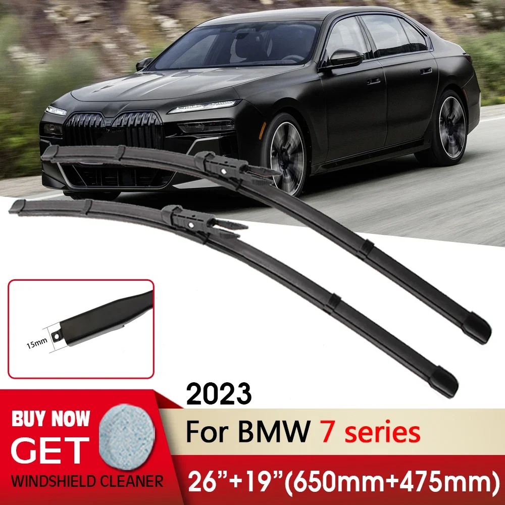 

Car Wiper RHD LHD Front Wiper Blade 26"+19" For BMW 7 series 2023 Fit Pinch Tab Arm Front Windscreen Wipers Auto Accessories