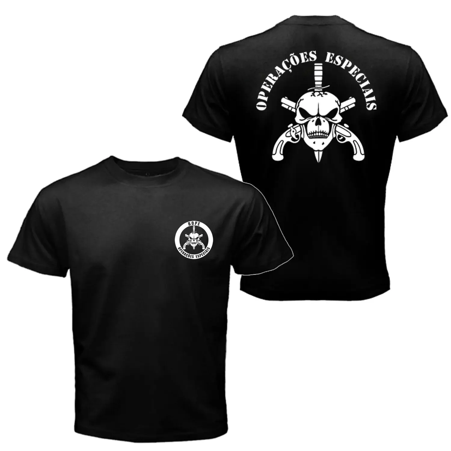 BOPE Elite Special Operations Brazil Special Forces Military T Shirt Loose Top Size Cotton Casual T-shirts Crewneck