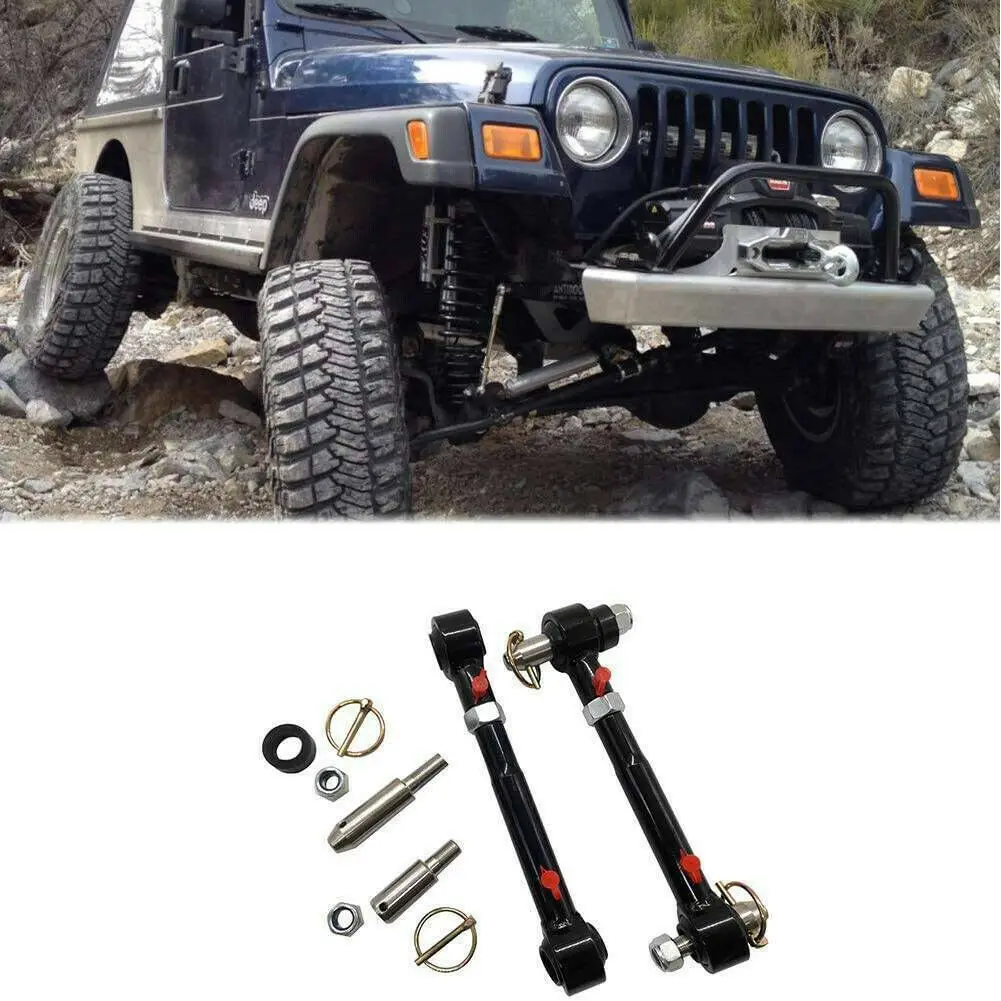 Front Sway Bar Links Disconnects Stainless Steel for Jeep Wrangler JK Jku 2/4 Doors 2007-18 Parts Replacement