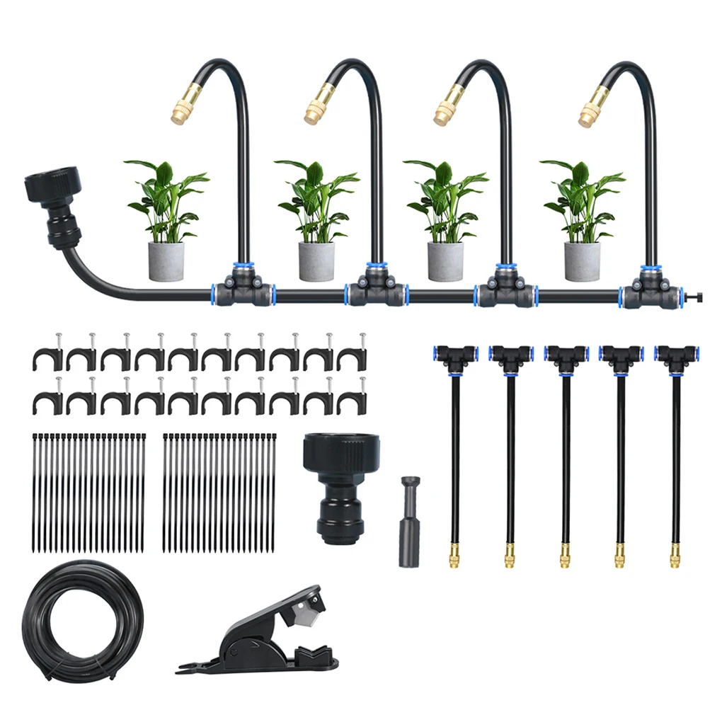 5M-20M DIY Universal Sprayer Kit 360° Curved Garden Automatic Irrigation System for Garden Plant Fogging Watering Irrigation
