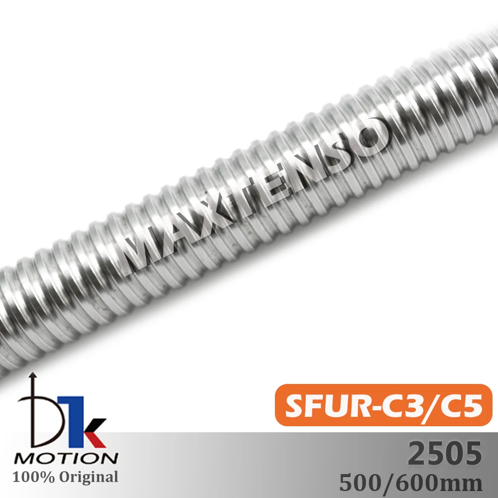 DTK تايوان SFUR2505 الأرض C3 C5 فئة 5 مللي متر الرصاص الكرة المسمار 500 600 مللي متر موضوع رمح عالية الدقة شفة CNC طحن المغزل TBI