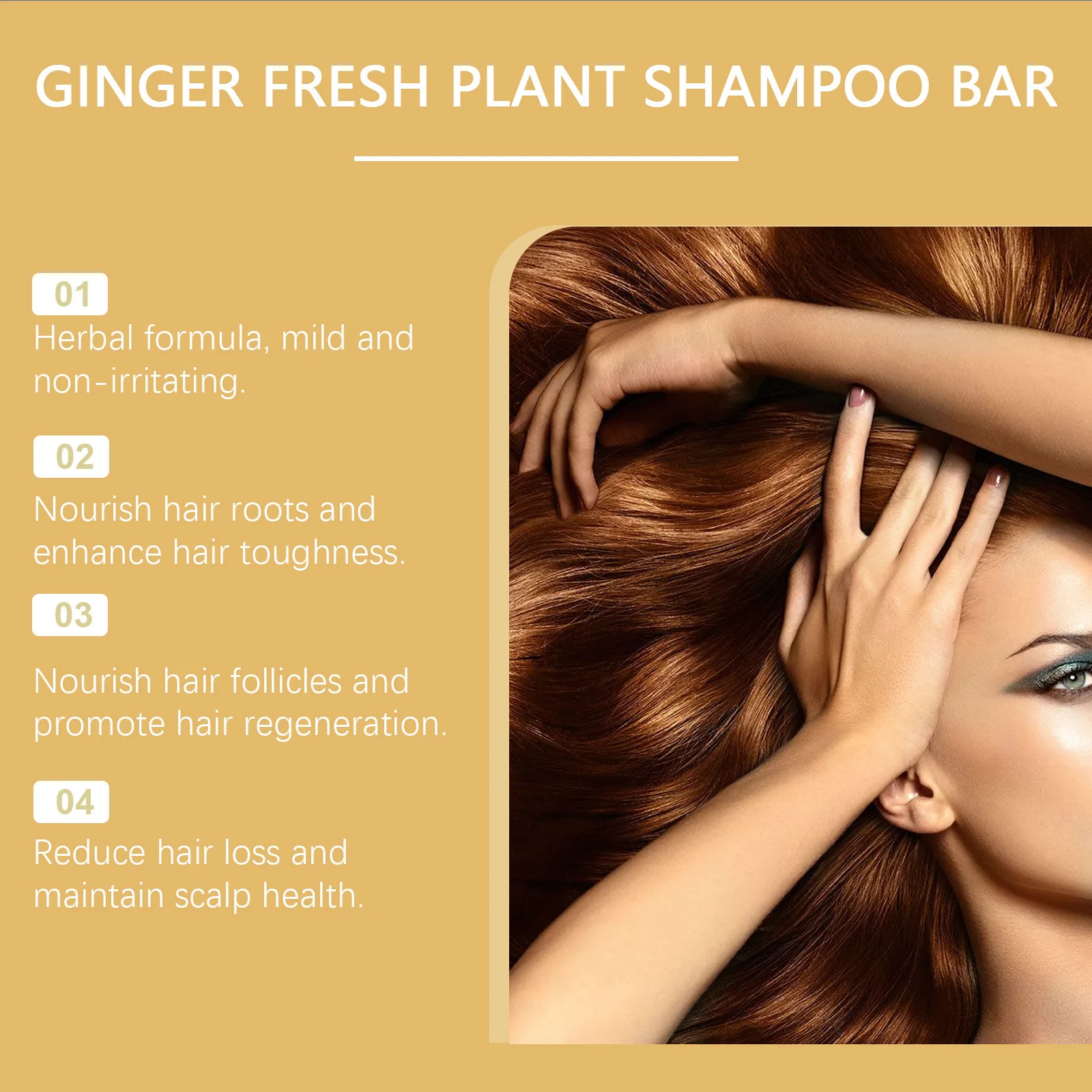 Sapone Shampoo allo Zenzero: Detergente Quotidiano per il Cuoio Capelluto per il Miglioramento dei Capelli Crespi e Nutriente Capelli Lucidi