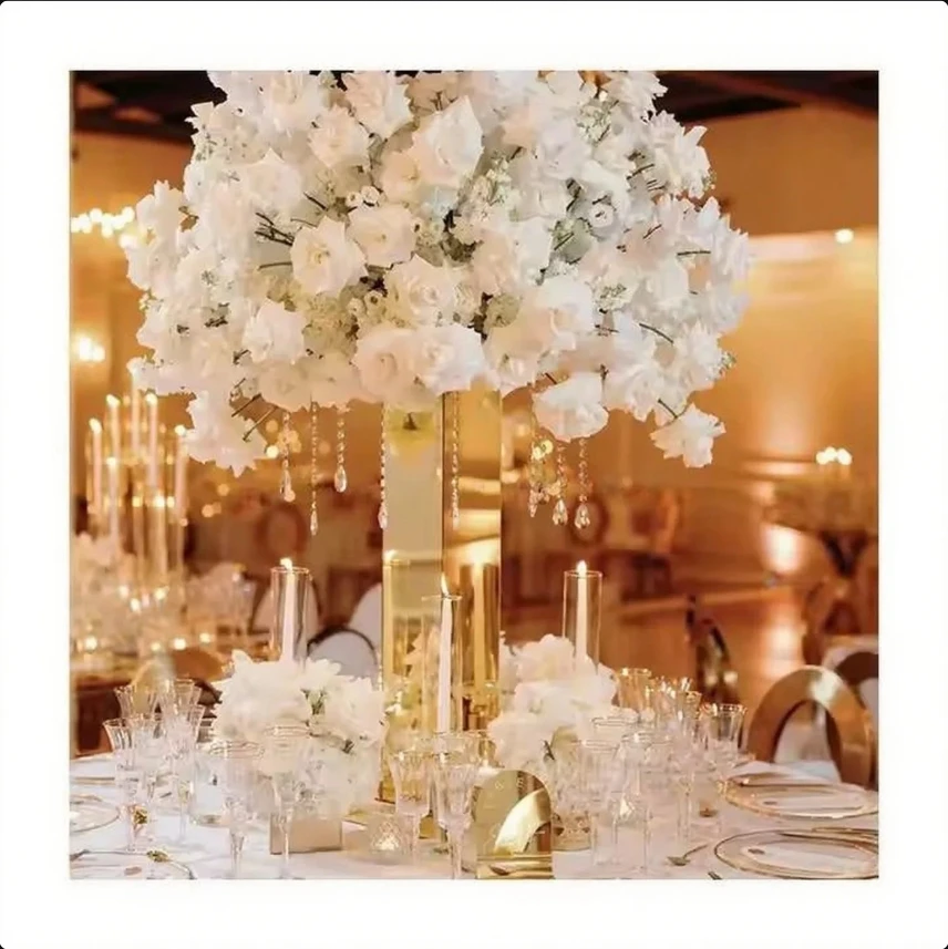 Hochzeitstisch-Mittelstück-Vase aus Metall für Blumenarrangements - Elegante Dekoration für Events, Partys, Zuhause und Hotels, Moderne Feiertagsdekoration – Detail 2