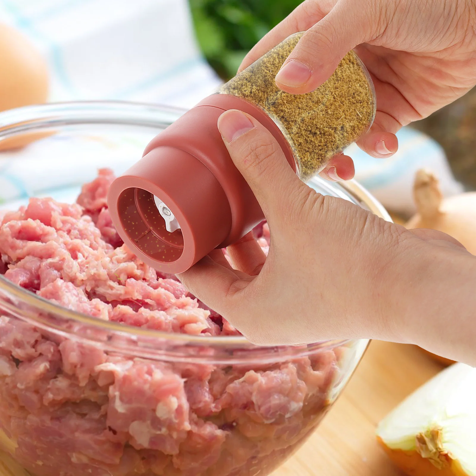 

Sturdy Plastic Glass Manual Pepper Mill Seasoning Bottle Easy Rotate Adjustable Grinding Tool for Cooking Bbq Pepper