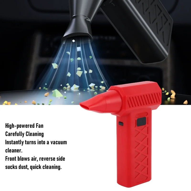 Air Duster LED Digital Display High Power High Speed Portable Electric Air Blower Duster With Emergency Light For Outdoor Travel