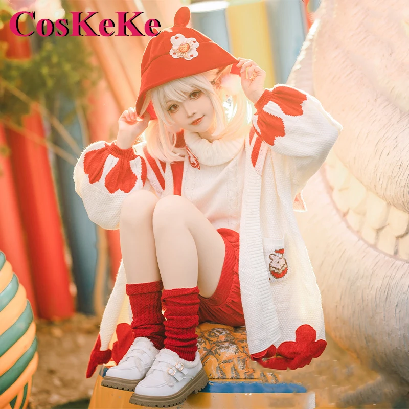 

【In Stock】CosKeKe Klee Cosplay Anime Game Genshin Impact Costume Sweet Cute Winter Solstice Uniform Halloween Role Play Clothing