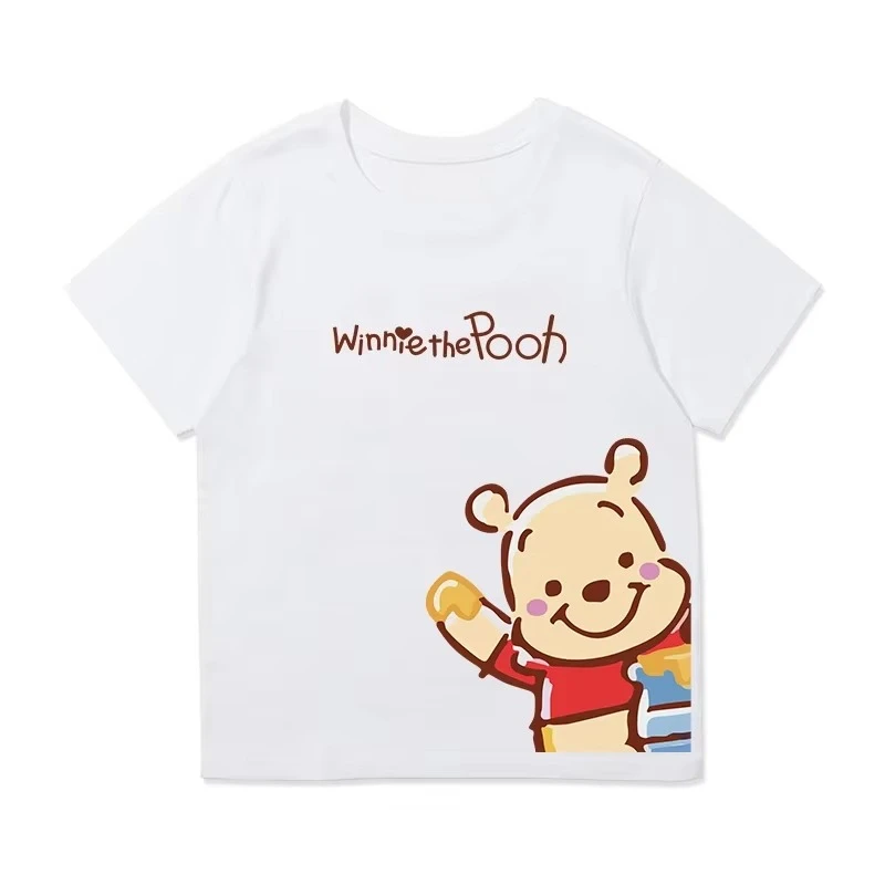Soft and Cute Winnie The Pooh Pure Cotton Cartoon Printed Children's T-shirt 2026 Summer New Fashionable Parent-child T-shirt