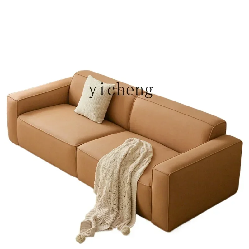 minimalist tofu block sofa living room light retro module leave-in fabric