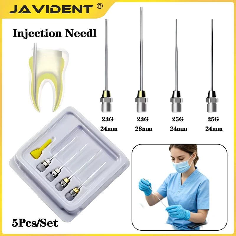1Set Dental Gutta Percha Pen Heated Tips Heated Plugger Injection Needle Root Canal Obturation Tool with Ergonomic Design