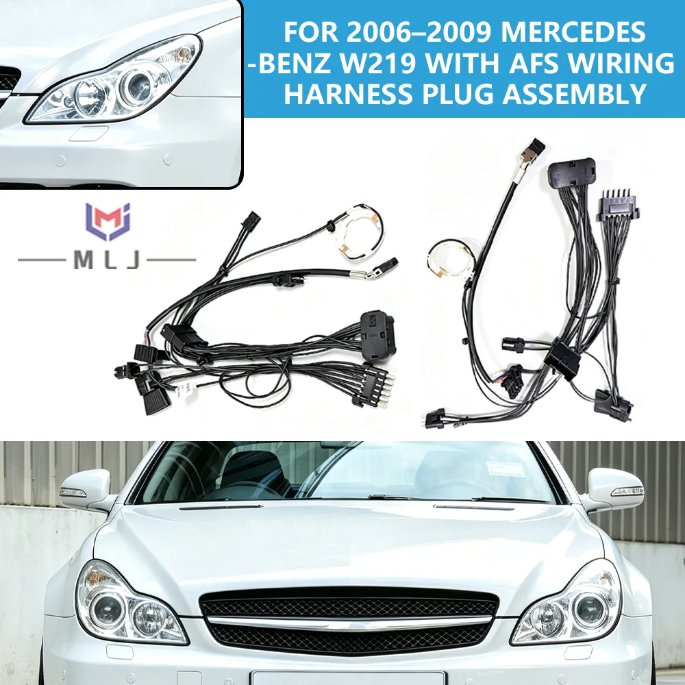 for-mercedes-benz-cls300-cls350-w219-2006-2009-with-afs-drl-headlight-wiring-harness-plug-group-front-lamp-internal-wiring-parts
