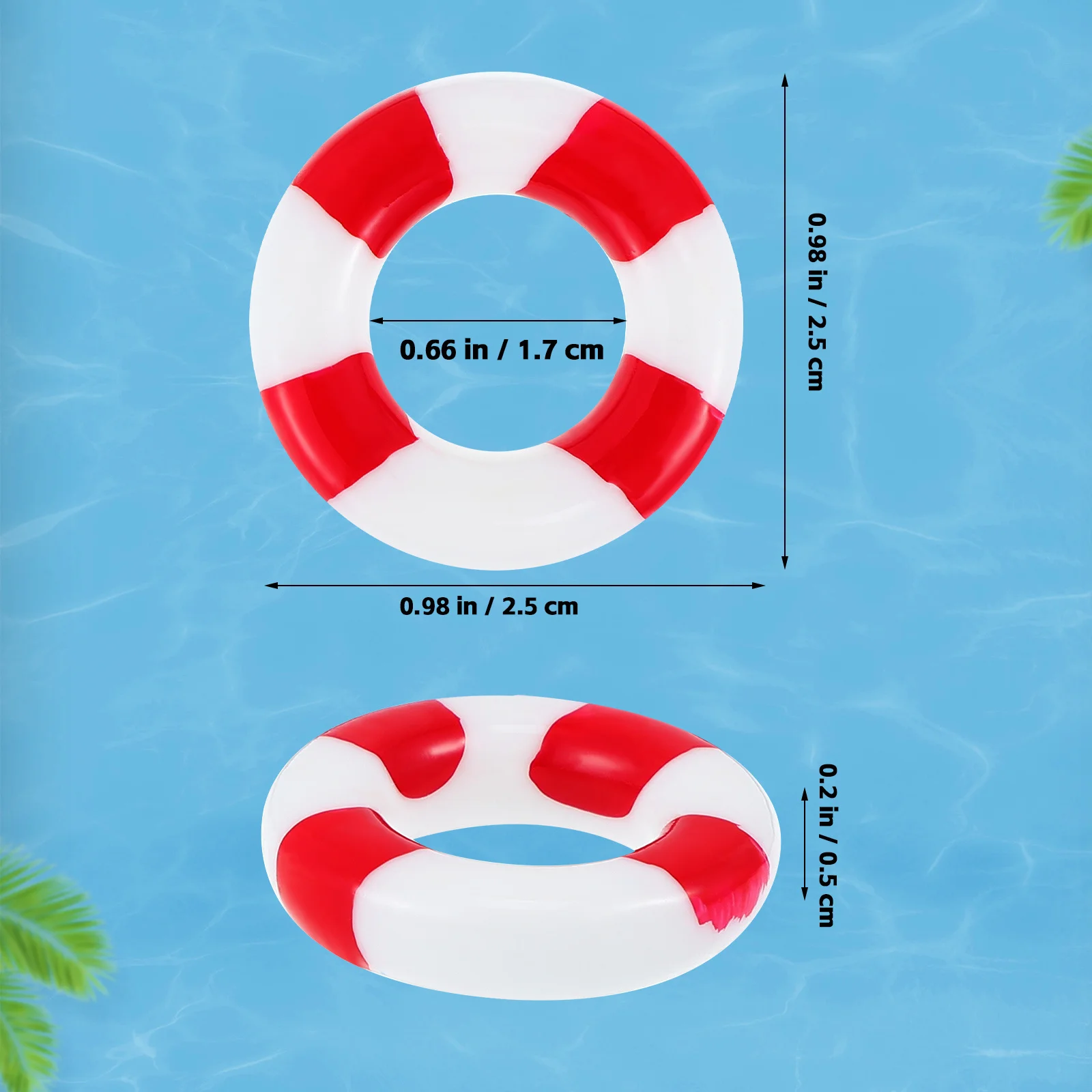 Anel de bóia salva-vidas em miniatura, 10 peças, micro paisagem, anel de natação, decoração náutica, brinquedo artesanal leve e fofo para decoração de escritório doméstico