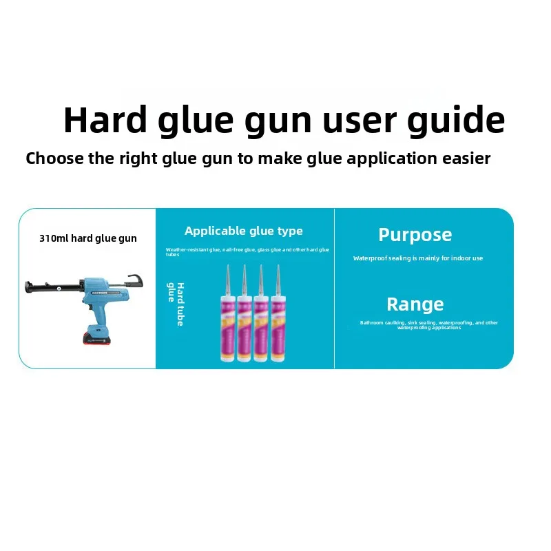 HIFESON 300ml Electric Caulking Gun Wireless Automatic Glue Gun Glass Adhesive Glue Seal Sealant Tool For 18V 21V 26V Makita