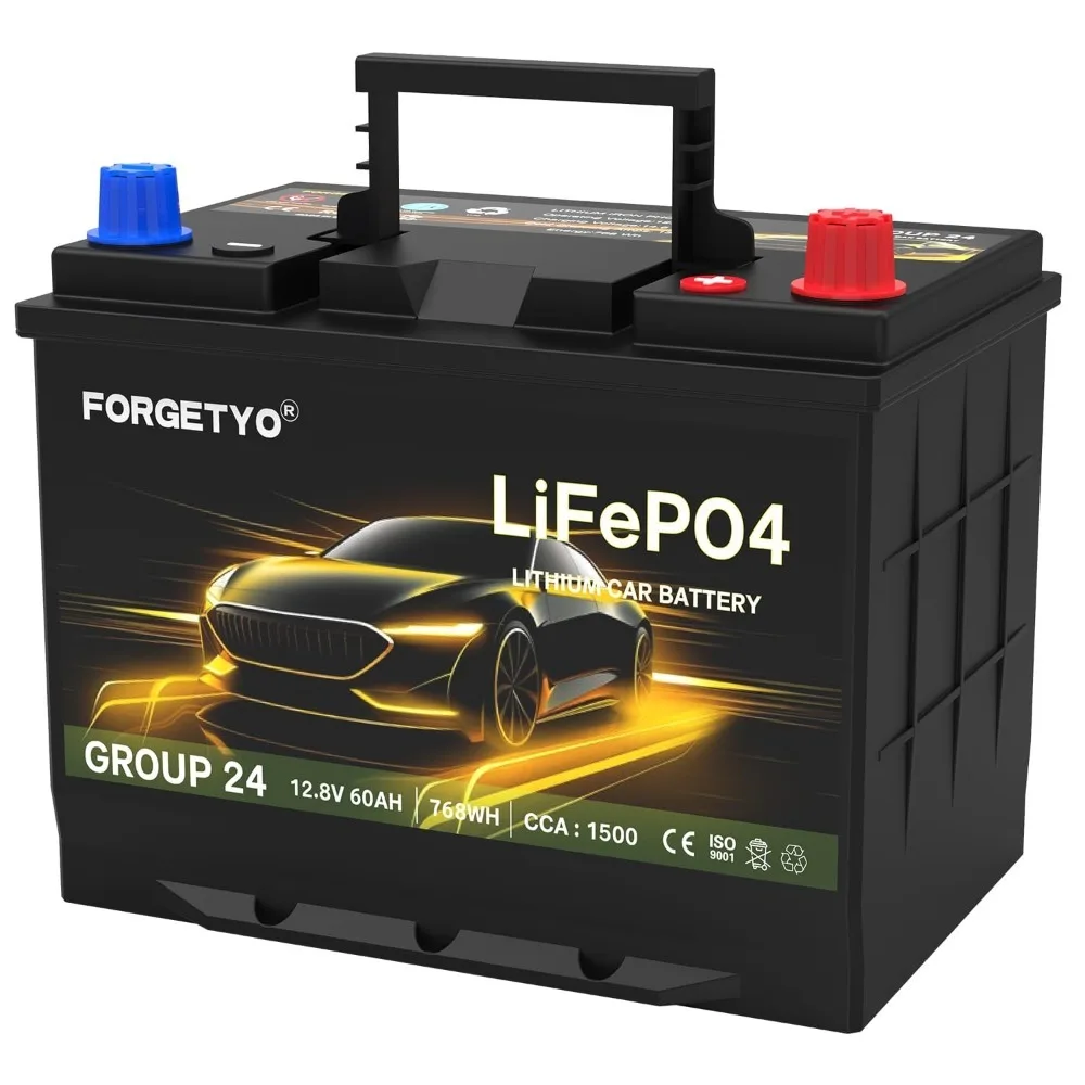 12V 60AH LiFePO4 Automotive Battery 1500CCA Car Start-Stop High Performance Bluetooth APP, Custom