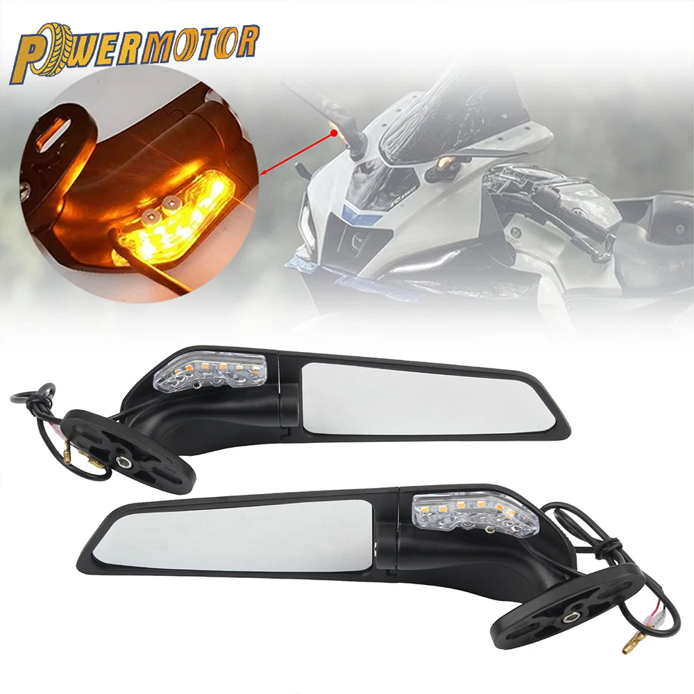 Für Kawasaki Suzuki Yamaha Honda CBR650R F CBR1000RR CBR600RR Universal Motorrad Spiegel Modifizierte Wind Flügel Rotierenden Geändert