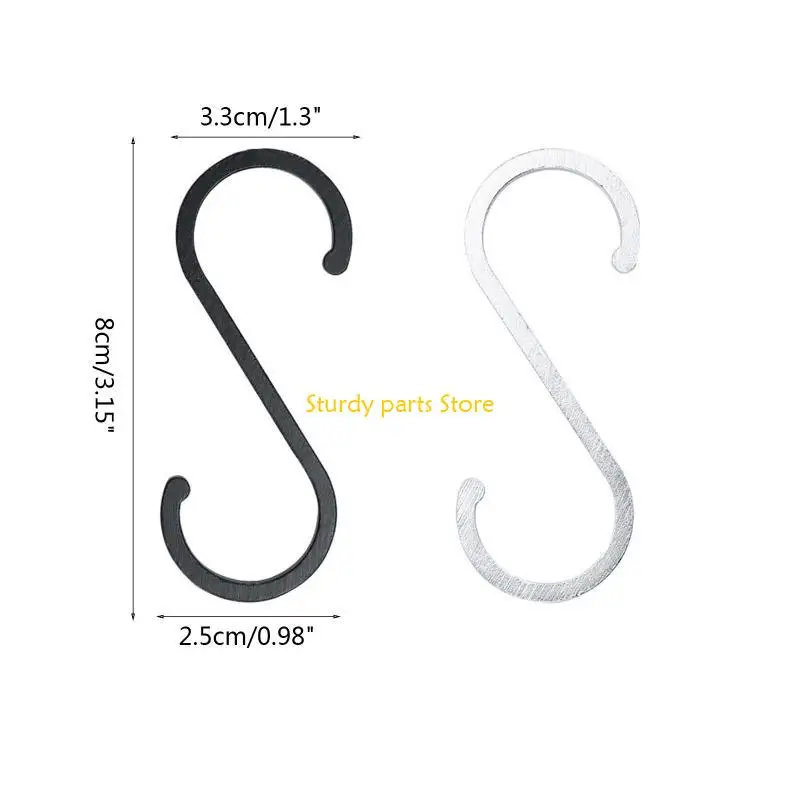 97QC Алюминиевого сплава Shork Hook Heavy Duty S Hangers Kitchen Railing Holder Holder для подвесы для одежды растений горшки