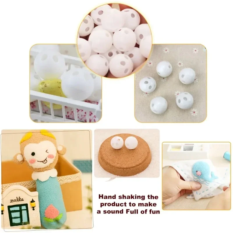 

10PCS Custom 24mm Plastic Rattle Bell Ball Baby Toy Accessory Sound Wave Ball for Newborn Toddler Children DIY Plastic Toy Parts