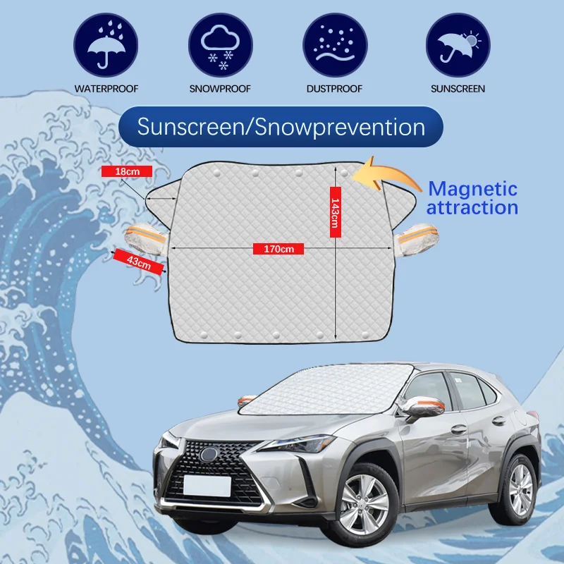 For Lexus UX 200 UX250H UX300h UX300e Car Winter Windshield Snow Cover Frost Protection Anti-ice Front Windscreen Cover
