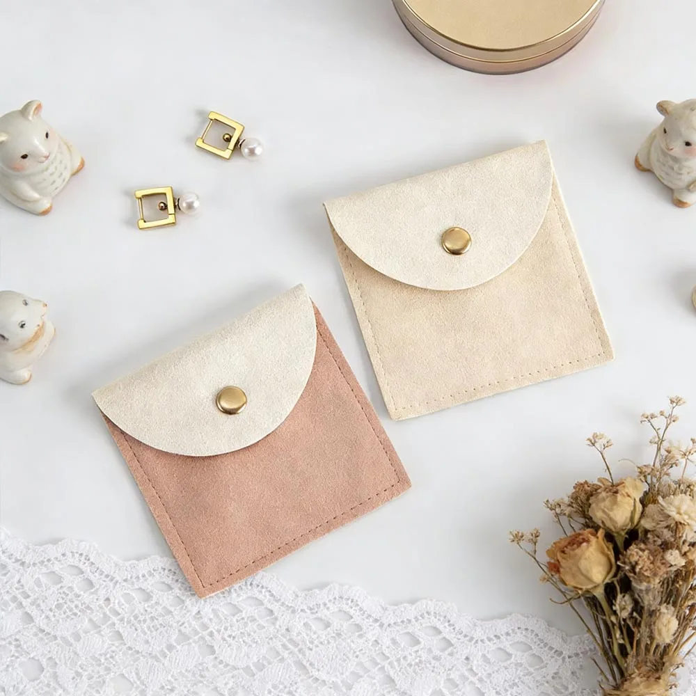 

Мешочек из микрофибры 8x8 см с золотой кнопкой, бархатный замшевый конверт-футляр для хранения колец, серег, кулонов, масел, подарков на свадьбу, день рождения, сувениров