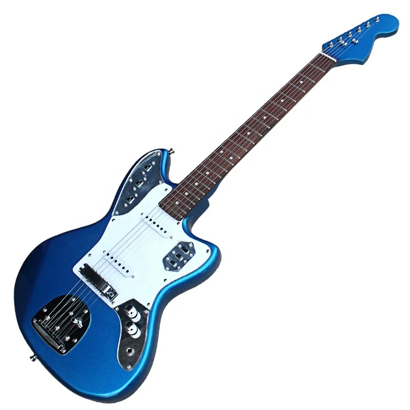 

Flyoung Wholesale High Quality Electric Guitar Musical Instrument Metal Blue 6 Strings Electric Guitar