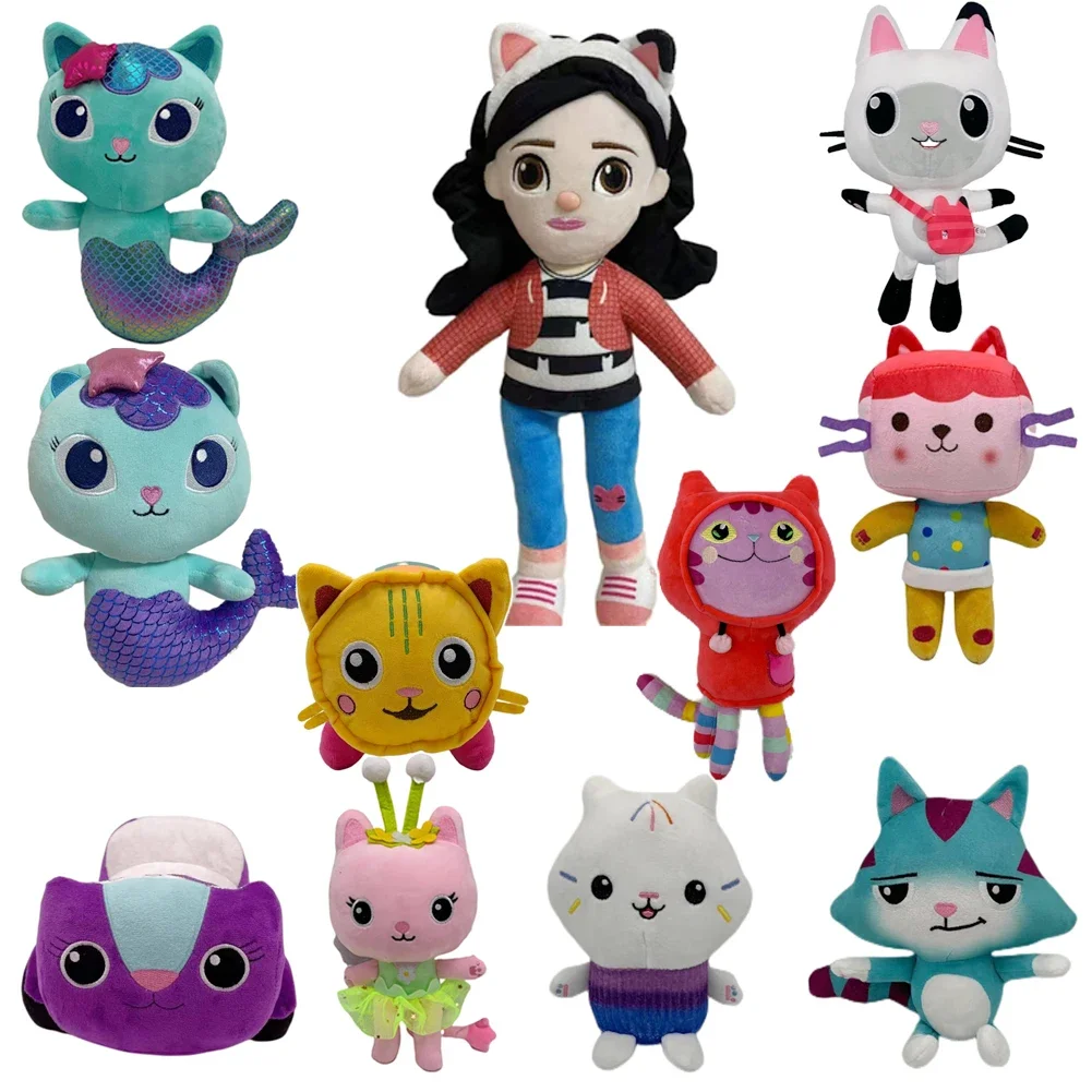 

Hot Gabby Dollhouse Plush Toy Mercat Cartoon Stuffed Animals Smiling Cat Car Cat Hug Gaby Girl Dolls Kids Birthday Gifts