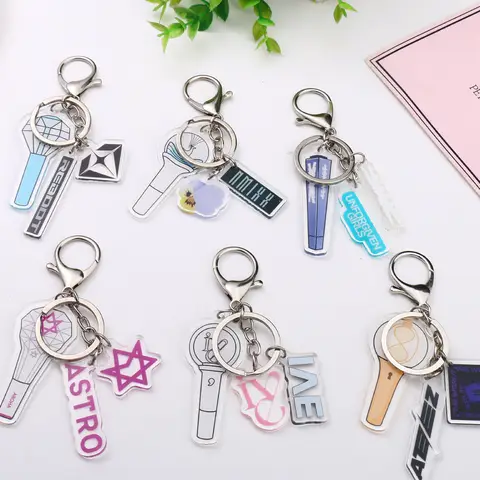 AT-EEZ Periphery Keychain K-Pop Fashion Mucin Team Same Acrylic Key Chain Concert Cheering Stick Pendant Jewelry Collection