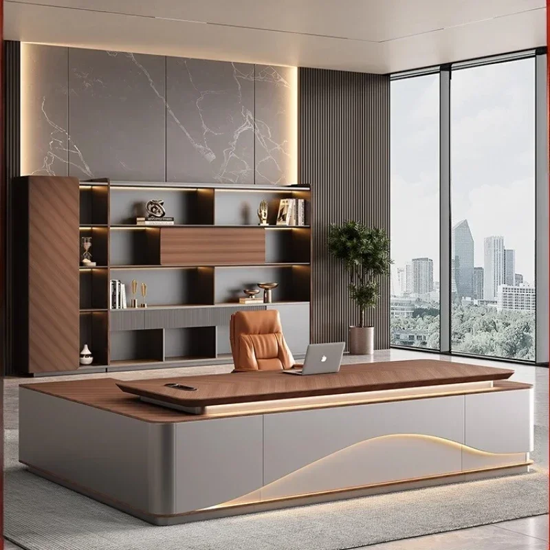Light Luxury Boss Table Office Chair Simple Modern Storage Drawers Accessories Desks Filing Cabinets Escritorio Home Furniture