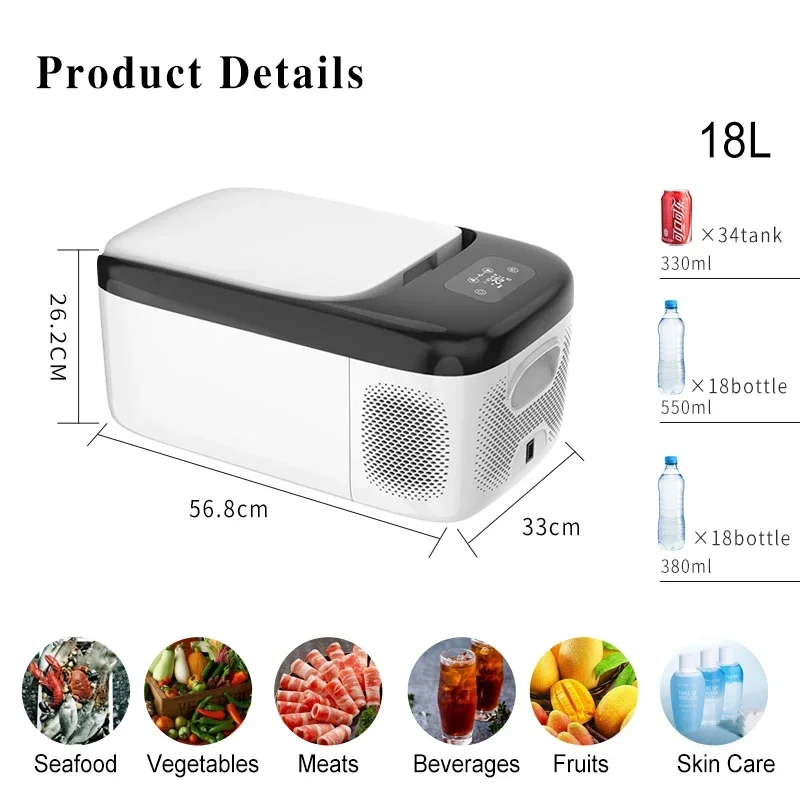 Car mini refrigerator 12V Compressor freezer 18L fridge DC 24V 25L Car Fridges