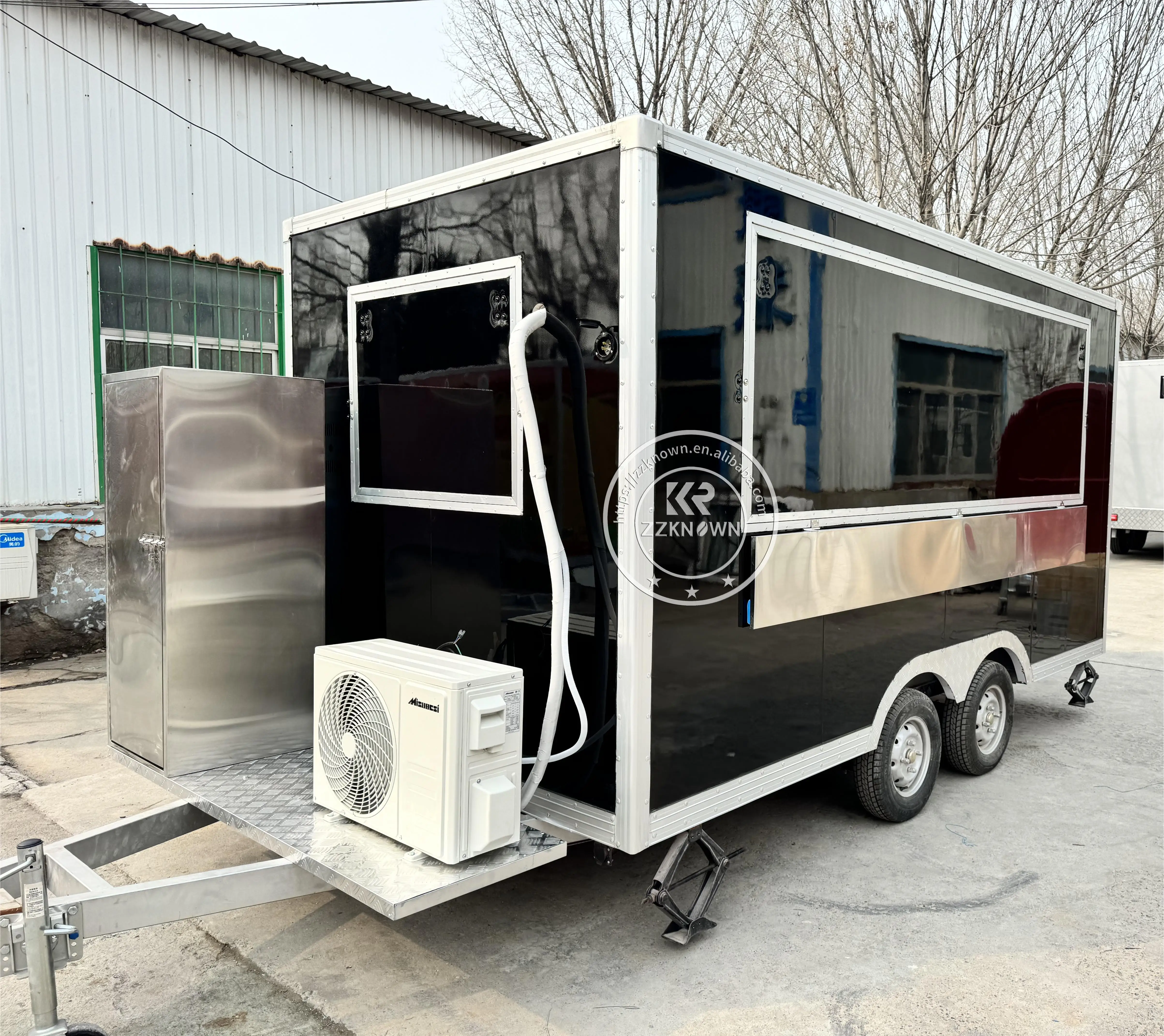 Outdoor Food Truck Hot Dog Cart Custom Kitchen Equipments Fast Food Trailer For Sale Snack Pizza