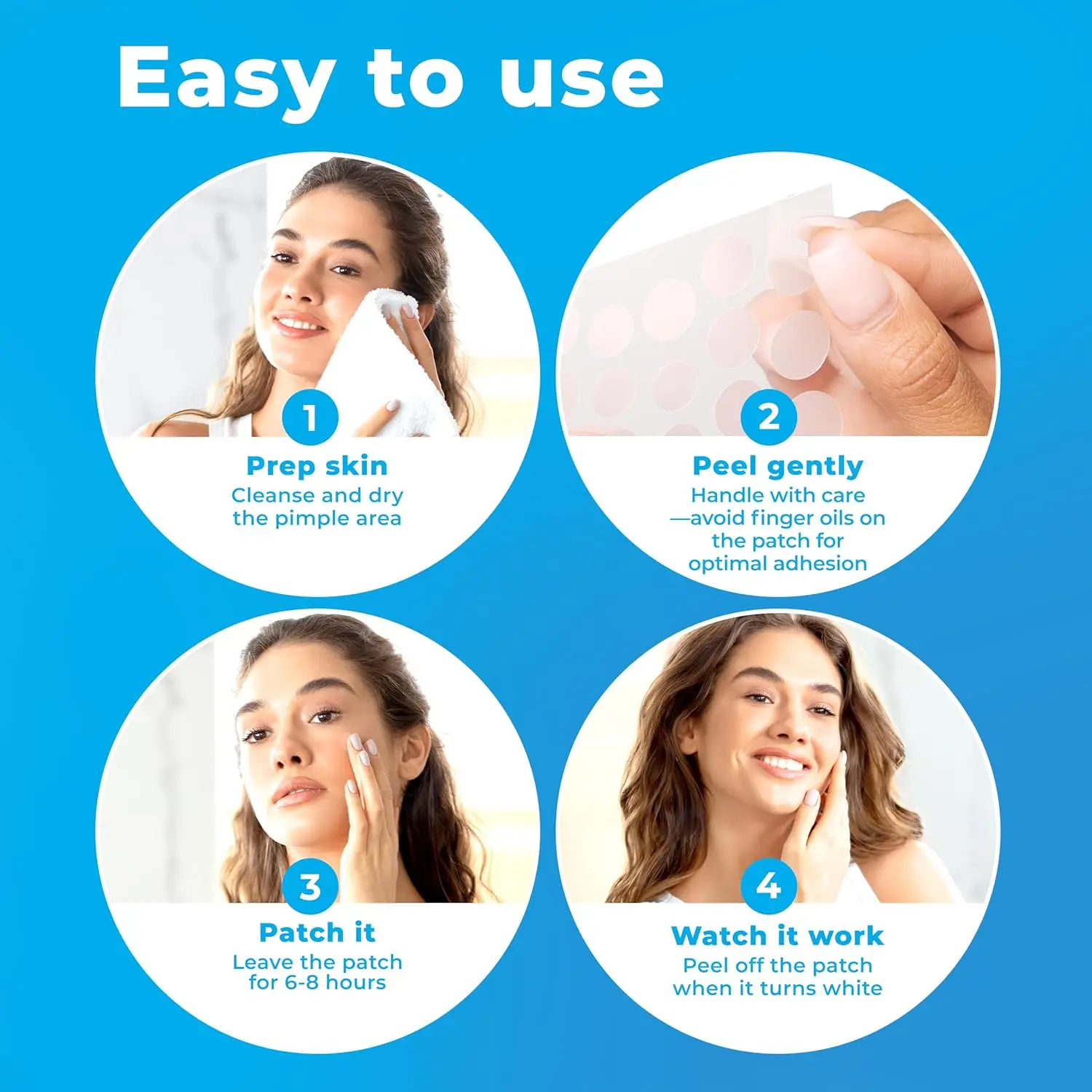 Pimple Patches Hydrocolloid Acne Patches with Tea Tree Oil Pimple Stickers Hydrocolloid Patch Acne Dots Acne Face Zit