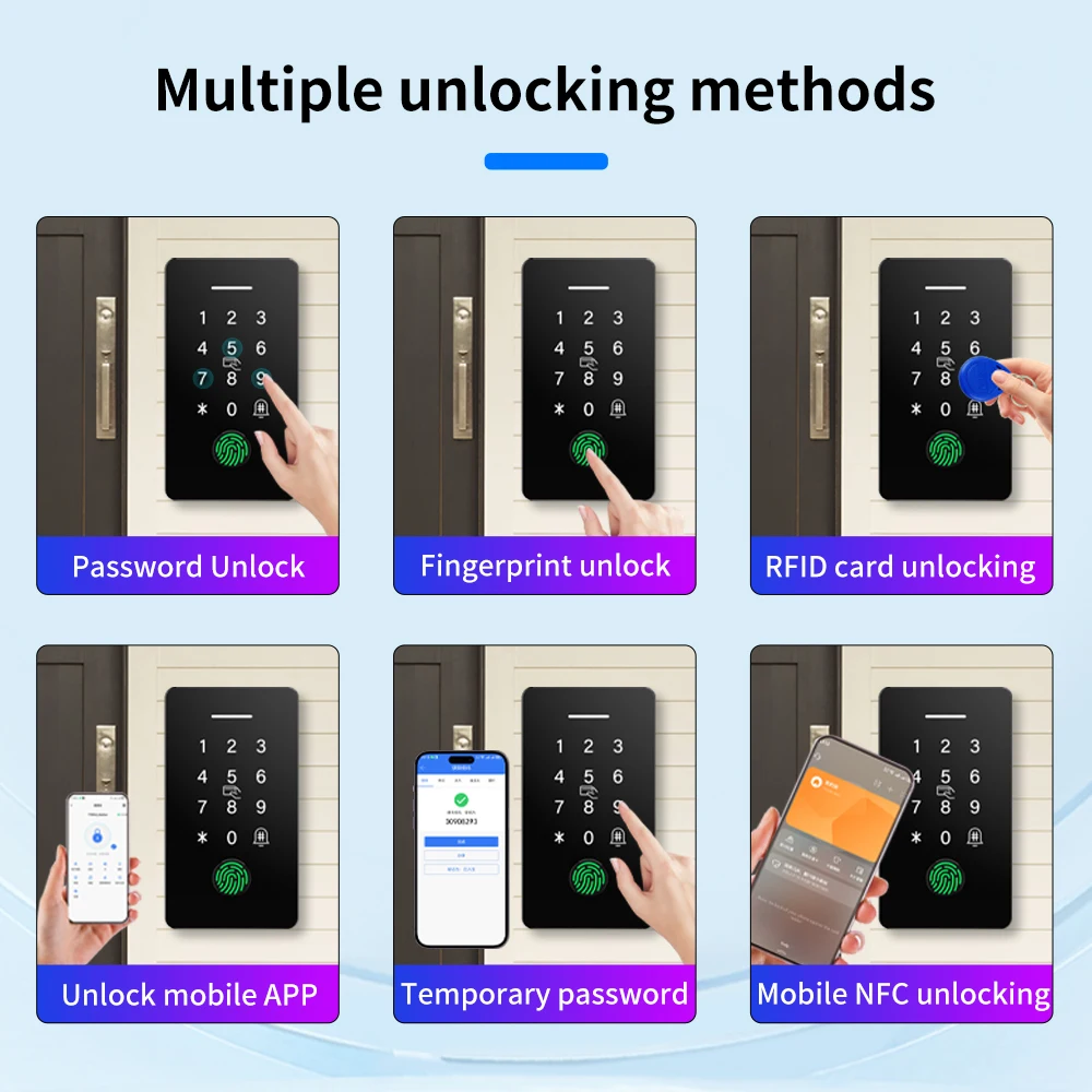 Embedded Waterproof Access Control TTLOCK APP Fingerprint Attendance System Kits With Security Module System IC Card for Office