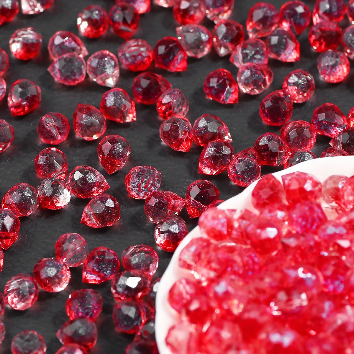 10×8mm Pear Shape Side Hole Red Crystal Beads Translucent Glass Loose Beads For Jewelry Making DIY Bracelet Earrings Accessories