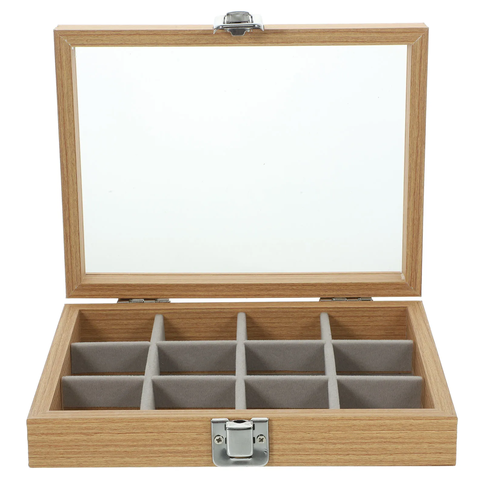 

Wooden Jewelry 12 Grids Compact Multi Compartment Display Storage ganizer Lightweight Wood Jewelry Tray Grain
