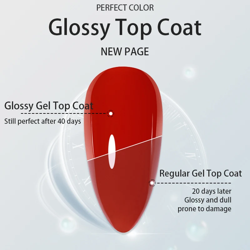 COLORE PERFETTO Top Coat Smalto per unghie 16ml Top Coat in acciaio Finitura lucida lucida Protezione per unghie a lunga durata Nail Art Design Fai da te