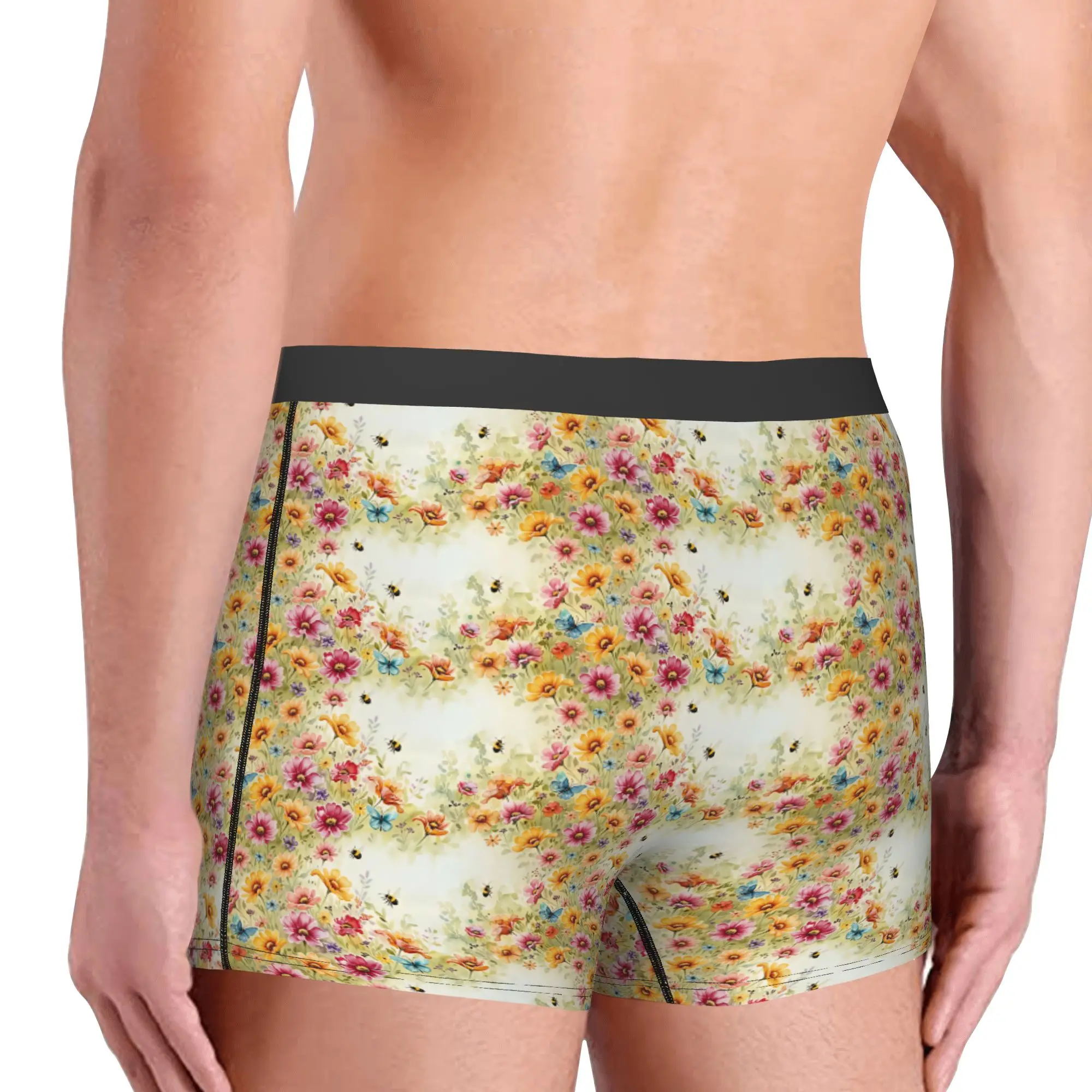 Novelty Luxury High 3D Floral Boxers Shorts Panties Male Underpants Comfortable Fashion Trend 3D Flowers Briefs Underwear