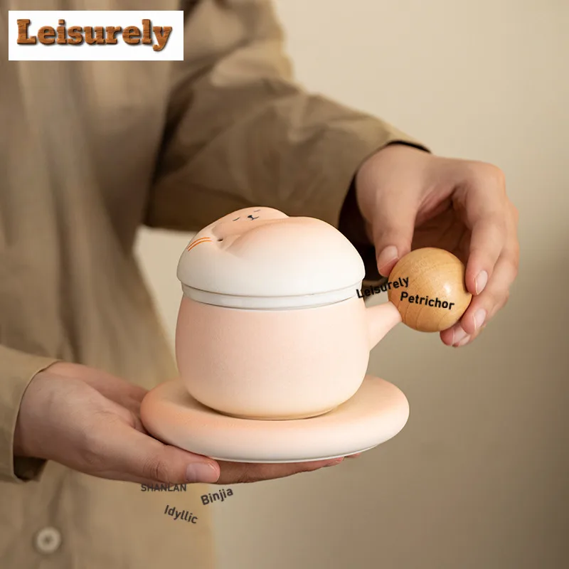 

Градиентная рампа, милый спящий кот, фильтр, чашка-сепаратор для чая, элегантная чайная кружка с заварочным устройством, чайник, офисная чашка для воды, украшения, ремесло