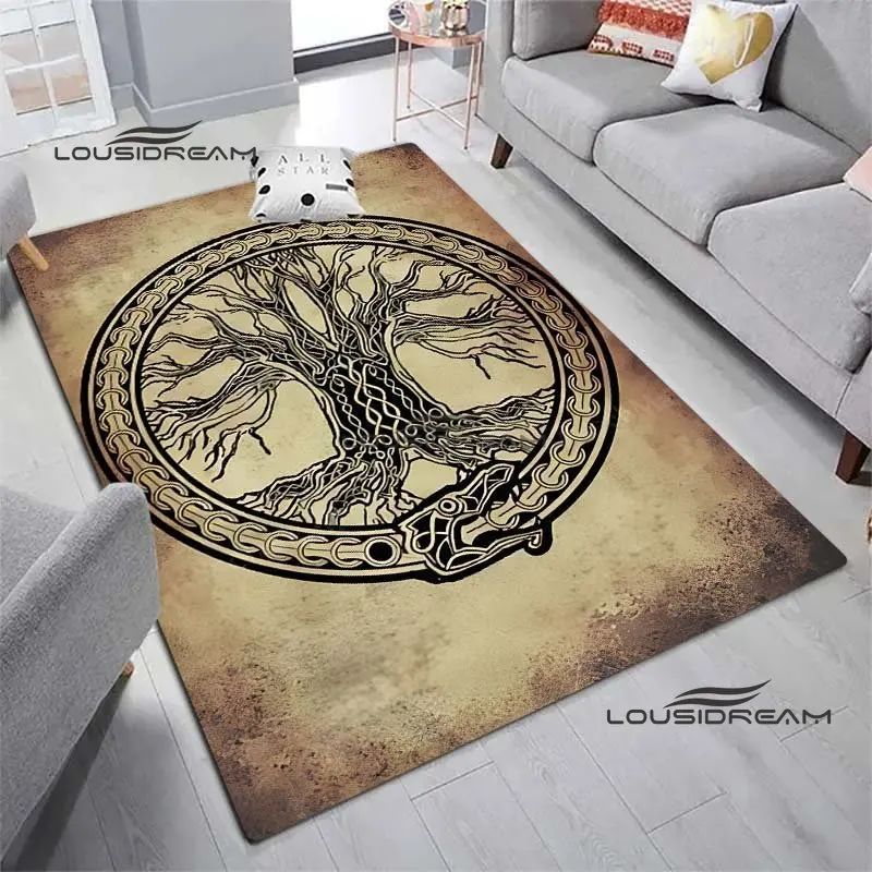 Nordic Viking Tree of Life Carpets and Rug Yggdrasil Carpet Floor Mat Living Room Bedroom Decorate Large Area Carpet Kids Room