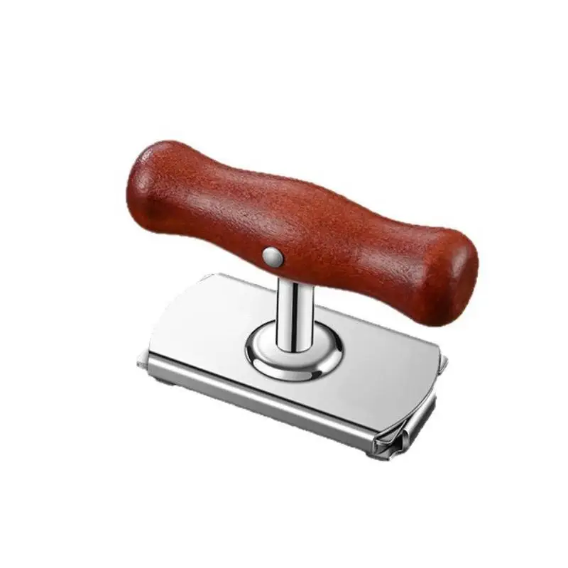 Labor Saving Adjustable Jar Lid Opener Non Slip Wooden Handle Stainless Steel Base Kitchen Gadget for Home Restaurant Use