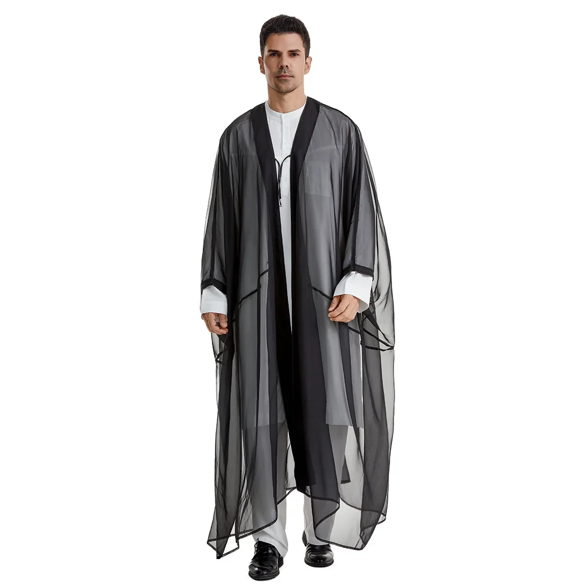 2024 New Style Islamic Men\'s Muslim Robes, Arab, Saudi, Iranian, Dubai, UAE Men\'s Muslim Fashionable Outerwear Clothing M-XL