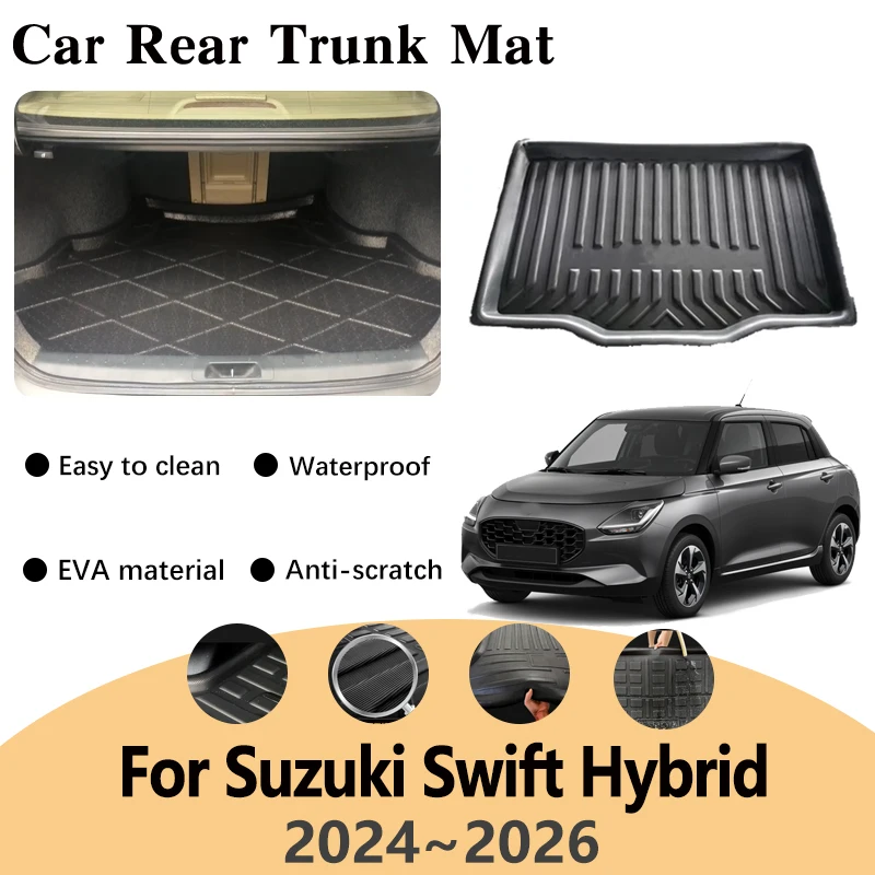 

Car Rear Trunk Mats For Suzuki Swift Hybrid AOL Accessories 2024~2026 2025 Trunk Cargo Tray Full Protection EVA Pad Auto Parts