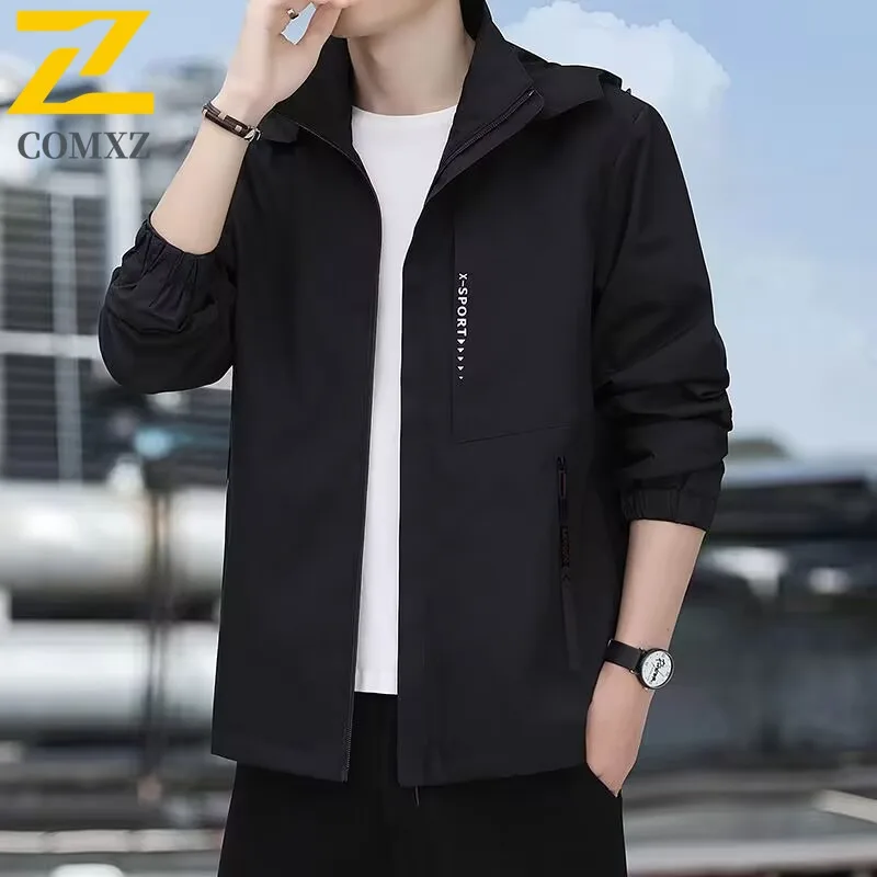 

COMXZ Premium Men Jacket Outdoor Work Windproof Motorcycle Jacket Casual Business Style Comfort Lightweight Autumn New Clothing
