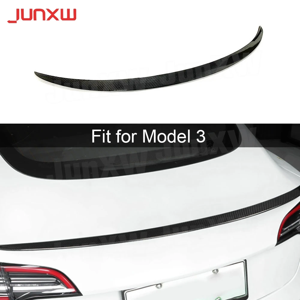 

Dry Carbon FRP Rear Lip Spoiler Body Kits for Tesla Model 3 2017+ Rear Boot Spoiler Wings Extension