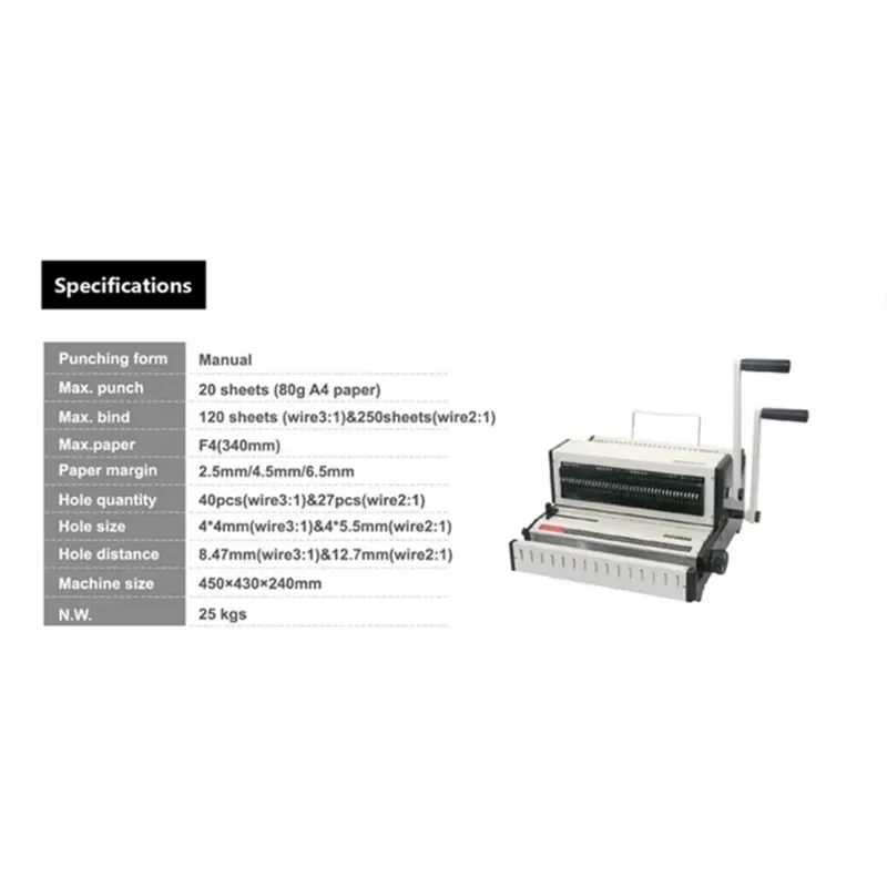 2026 SELL SG-WW2018 Hot Sale Desktop Office Wire Binder Machine 2:1 And 3:1 Calendar Wire Binding Machine F4 Size Wire Binding M