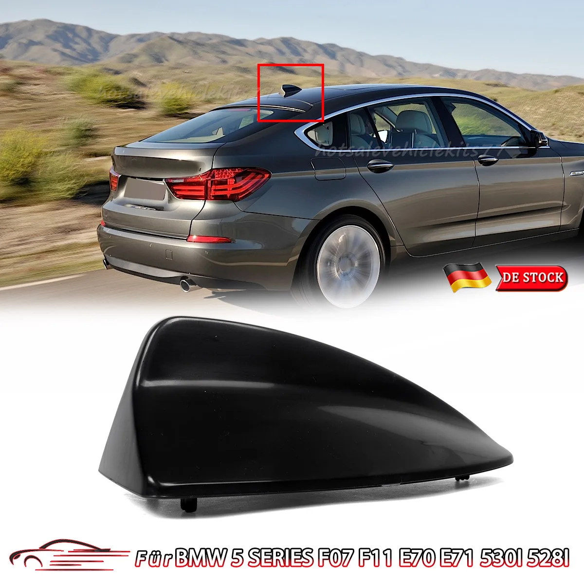 

Для BMW 5-й серии F07 F11 E70 X5 E71 X6: накладка на антенну «Акулий плавник», основание для радиосигнальной антенны, замена на крышу, артикул 65200420271